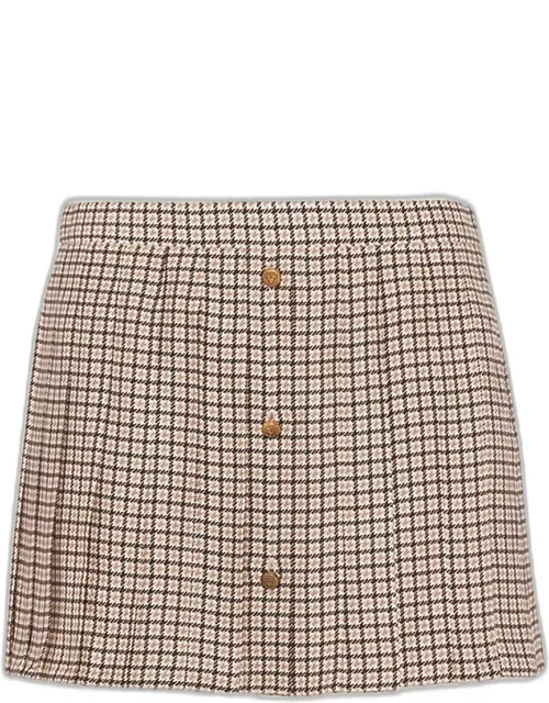 Quadretto Pleated Mini Skirt