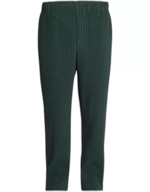 Men's Pleated Polyester Slim Pant