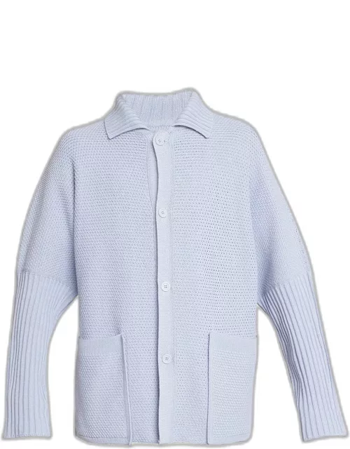 Men's Button-Front Knit Shirt