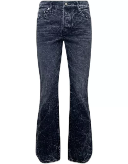Men's Crinkle Dyed Flare Jean