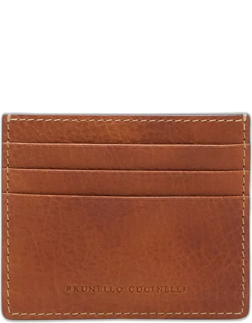 Men's Grained Leather Mini Card Holder