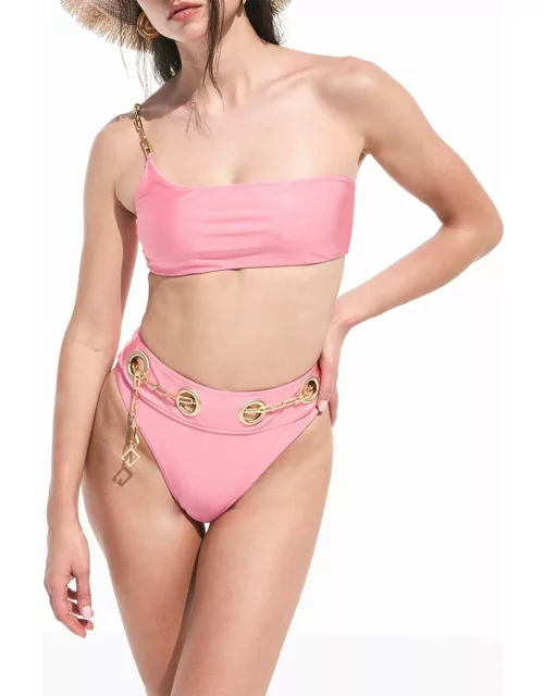 Jianna Chain One-Shoulder Bikini Top