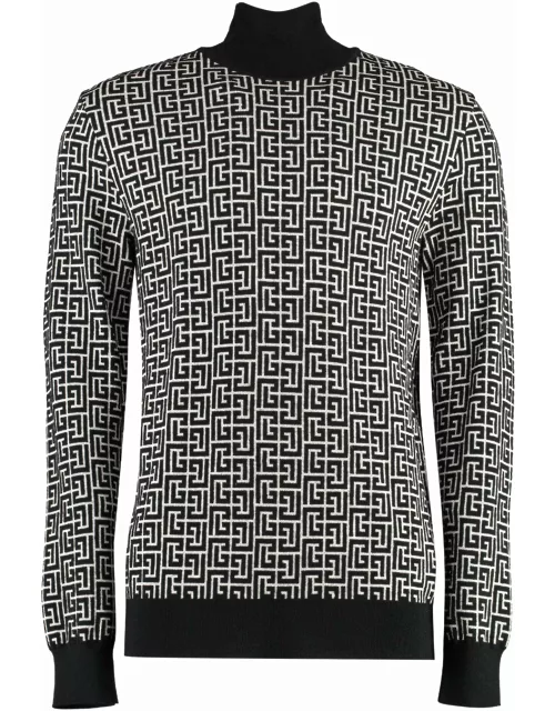 Balmain Wool Blend Turtleneck Sweater