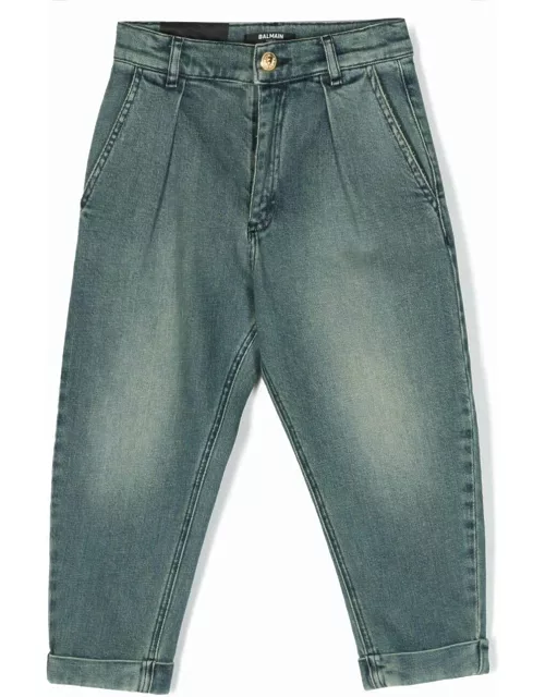 Balmain Jeans With Pleated Detai