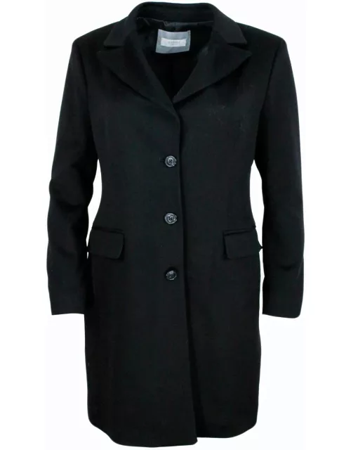 Barba Napoli Single-breasted Coat Made Of Soft And Precious Cashmere With Flap Pockets And Button Closure. Matching Inner Lining. Side By Side Slim Line