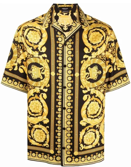 Gold Baroque print short sleeved Shirt