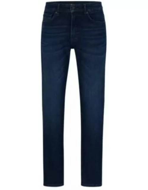 Regular-fit jeans in dark-blue comfort-stretch denim- Dark Blue Men's Jean