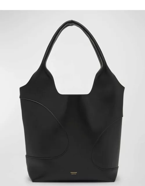 Cutout Leather Tote Bag