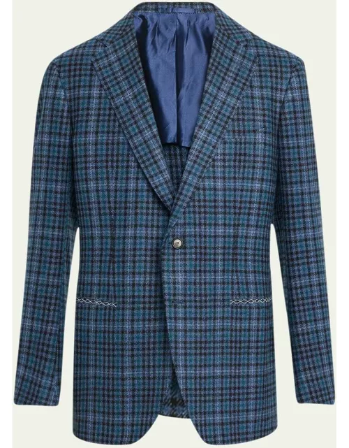 Men's Cashmere-Wool Plaid Sport Coat