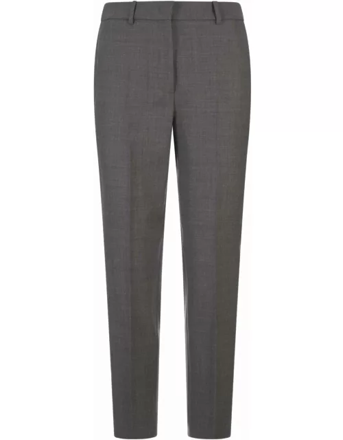 Incotex Grey Stretch Wool Tailored Trouser