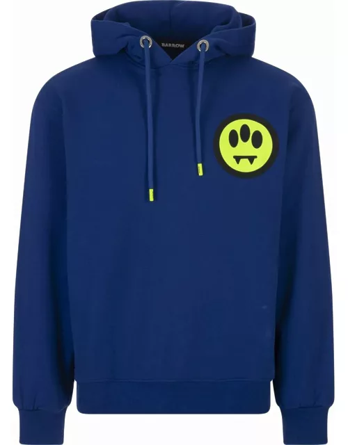 Barrow Blue Hoodie With Front And Back Lettering Logo