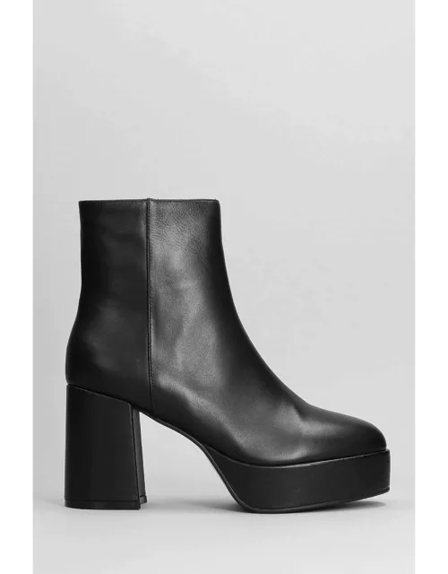 Bibi Lou High Heels Ankle Boots In Black Leather