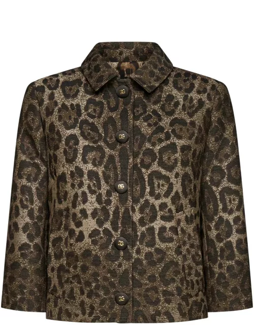 Dolce & Gabbana Cropped Animalier Jacket