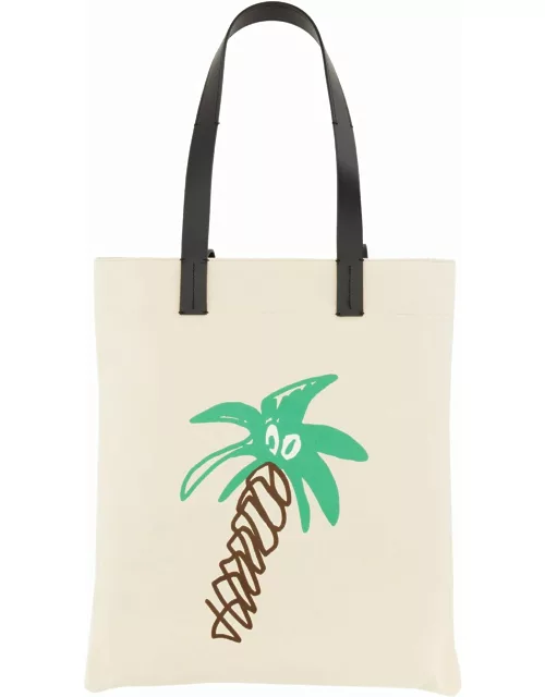 Palm Angels Cotton Canvas Shopping Bag
