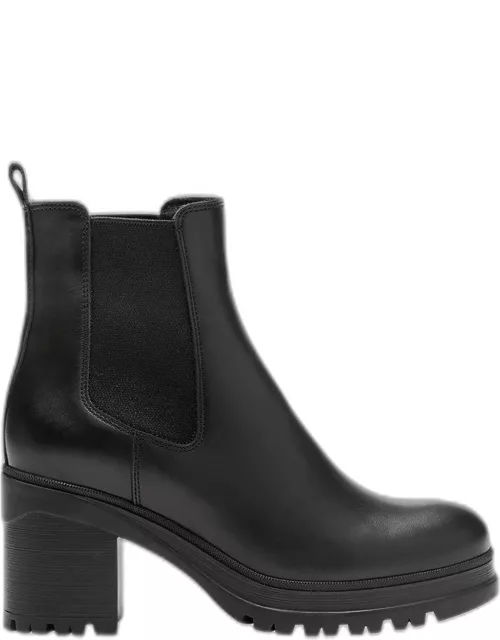 Paxton Leather Lug-Sole Chelsea Bootie