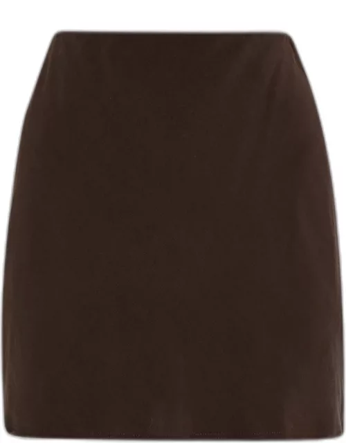 High-Waist Bias-Cut Mini Skirt