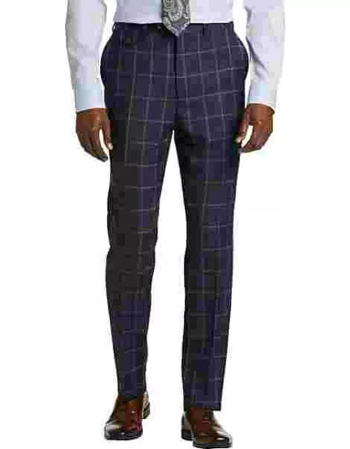 Tayion Men's Classic Fit Suit Separate Pants Navy Plaid