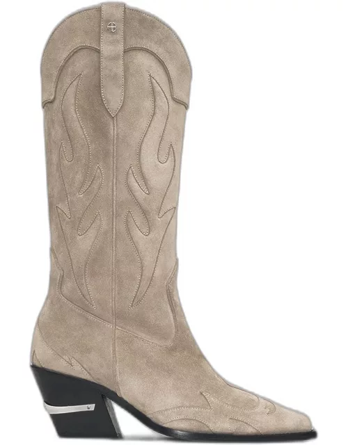 ANINE BING Mid Calf Tania Boots in Taupe Western