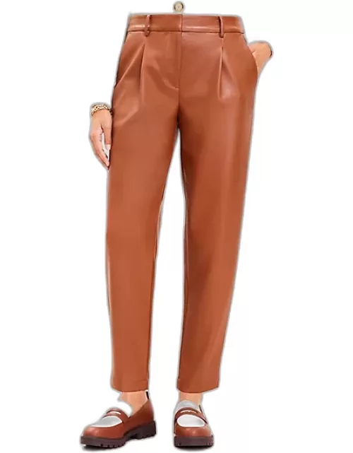Loft Pleated Tapered Pants in Faux Leather
