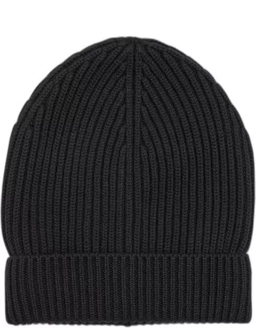 Ribbed Wool & Cashmere Beanie