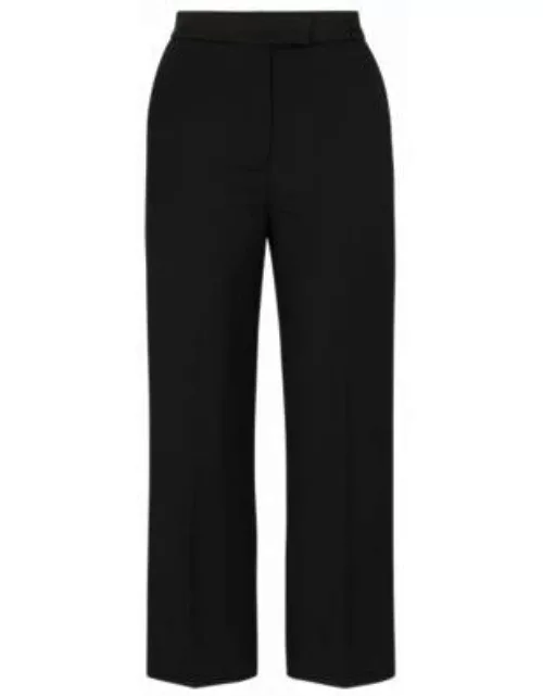 Regular-fit tuxedo pants in wool-blend twill- Black Women's Formal Pant