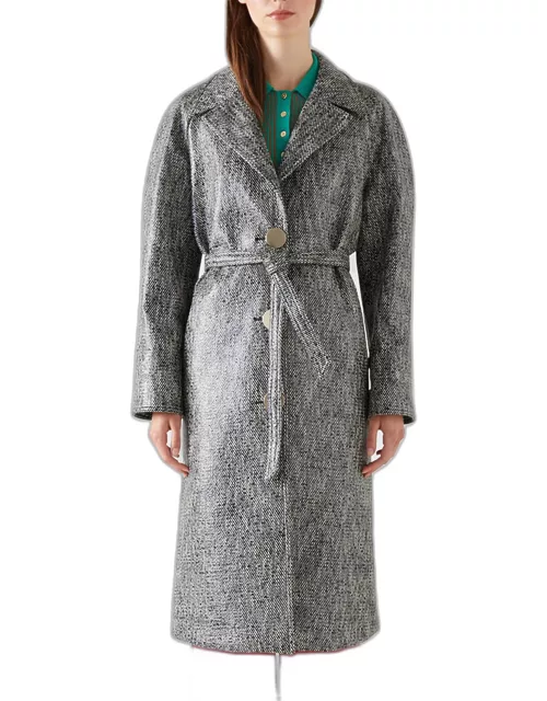 Gigi Belted Single-Breasted Tweed Coat