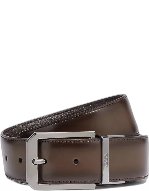 Men's Adjustable Reversible Leather Belt