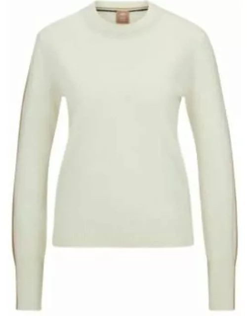 Crew-neck sweater in cashmere- Patterned Women's Sweater