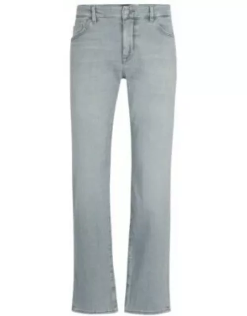 Regular-fit jeans in grey Italian denim- Silver Men's Jean