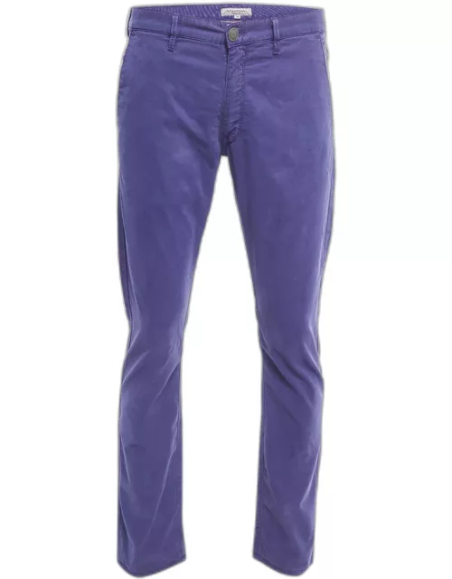 Burberry Purple Cotton Regular Fit Trousers