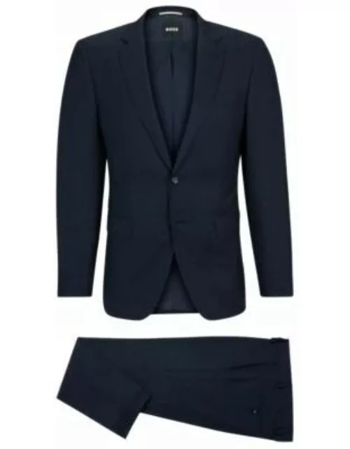 Slim-fit suit in virgin wool with signature lining- Light Blue Men's Business Suit