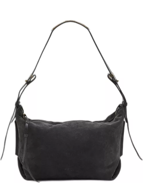 Leyden Zip Suede & Leather Shoulder Bag