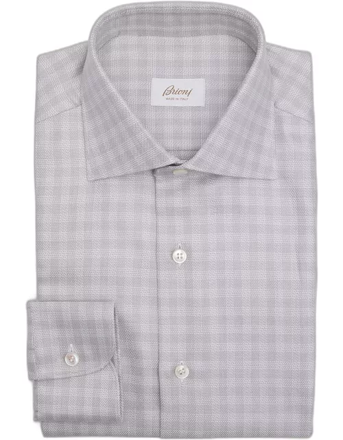 Men's Cotton Textured Check Dress Shirt