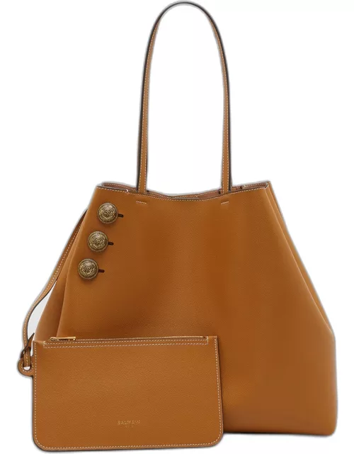 Embleme Leather Shopping Tote Bag