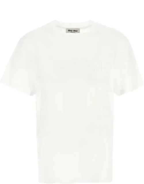 Miu Miu Crewneck Cotton T-shirt