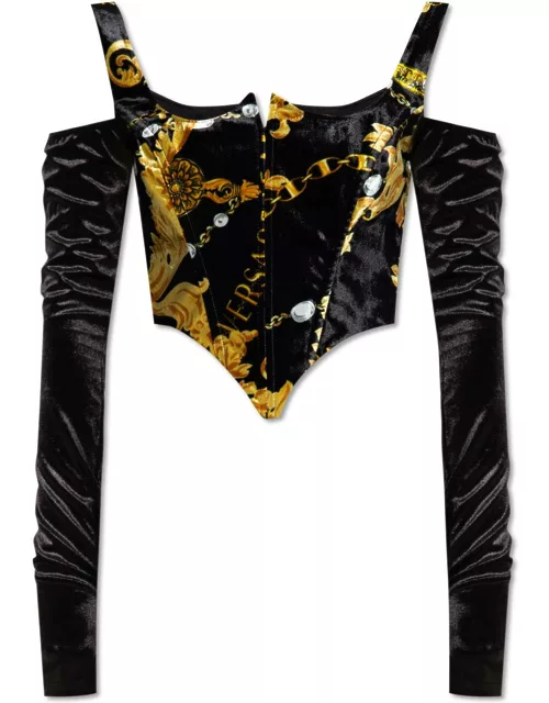 Versace Jeans Couture Printed Velvet Top