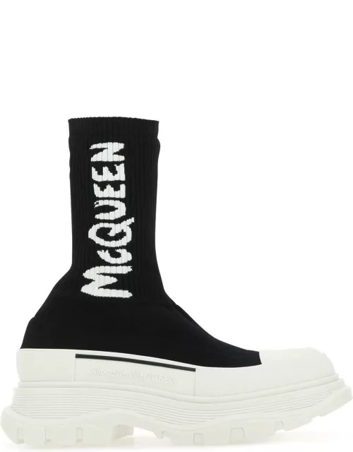 Alexander McQueen Black Stretch Nylon Tread Slick Sneaker