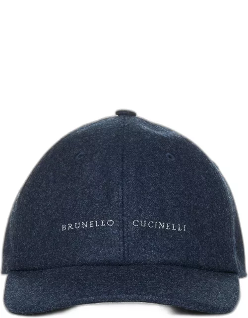 Brunello Cucinelli Logo Wool Baseball Cap