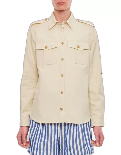 Fay Cotton Linen Long Sleeves Military Shirt