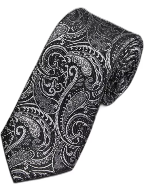JoS. A. Bank Men's Reserve Collection Winged Paisley Tie, Black, One