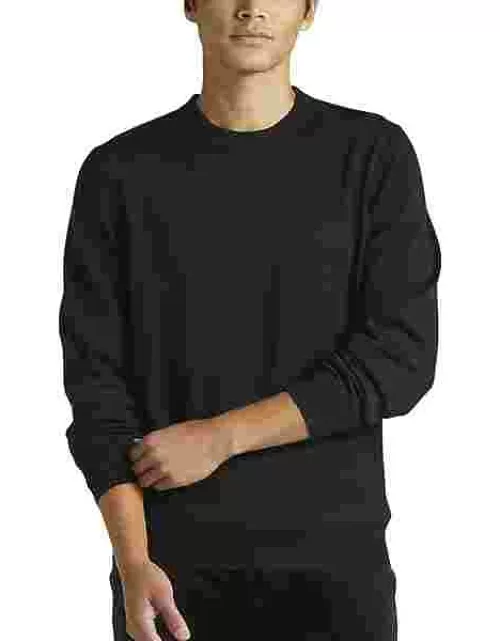 Joseph Abboud Men's Modern Fit Crewneck Merino Wool Sweater Black