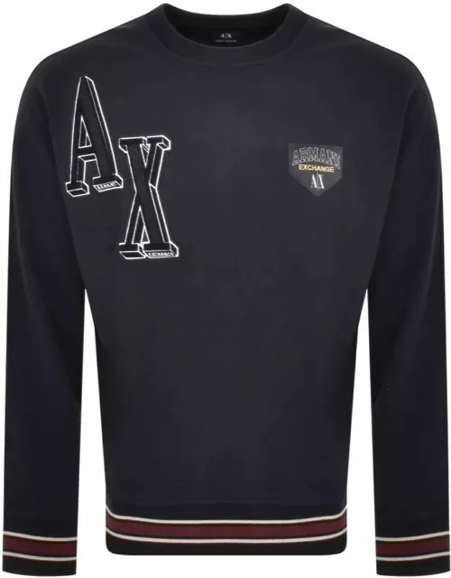 Armani Exchange Logo Sweatshirt Navy