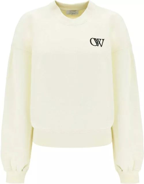 OFF-WHITE crew-neck sweatshirt with flocked logo