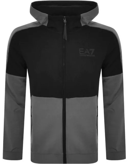 EA7 Emporio Armani Full Zip Logo Hoodie Grey