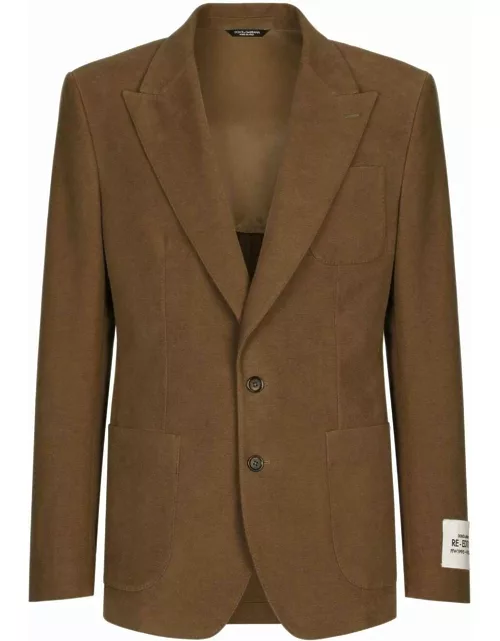 Brown single-breasted jacket