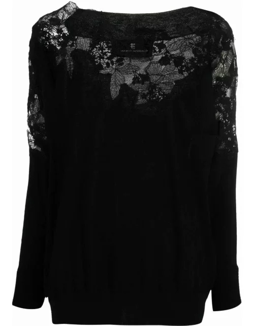 Black jumper with lace