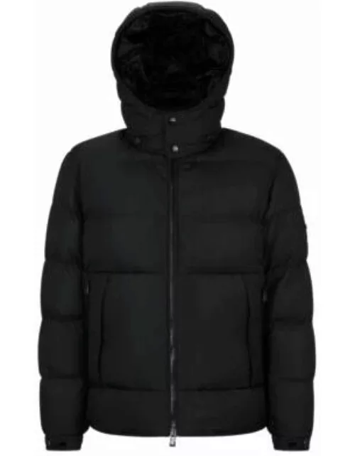 Hooded jacket in padded water-repellent fabric- Black Men's Casual Jacket