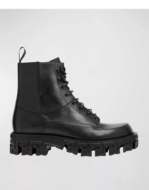 Men's Greca-Sole Leather Combat Boot