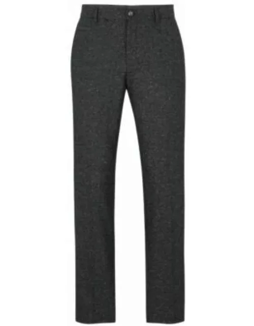 Micro-pattern trousers in a wool blend with silk- Light Grey Men's All Clothing