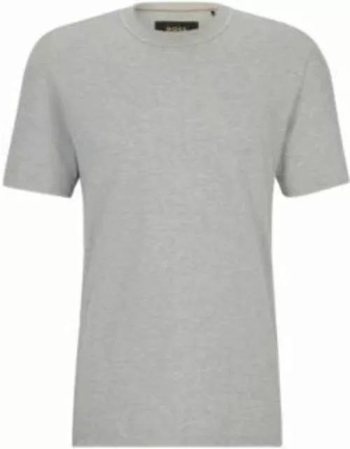 Cotton-cashmere T-shirt with mercerized finish- Silver Men's T-Shirt